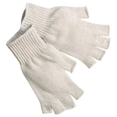 Mcr Safety Gloves, Cotton/Polyester Fingerless, L, 12PK 9509LM